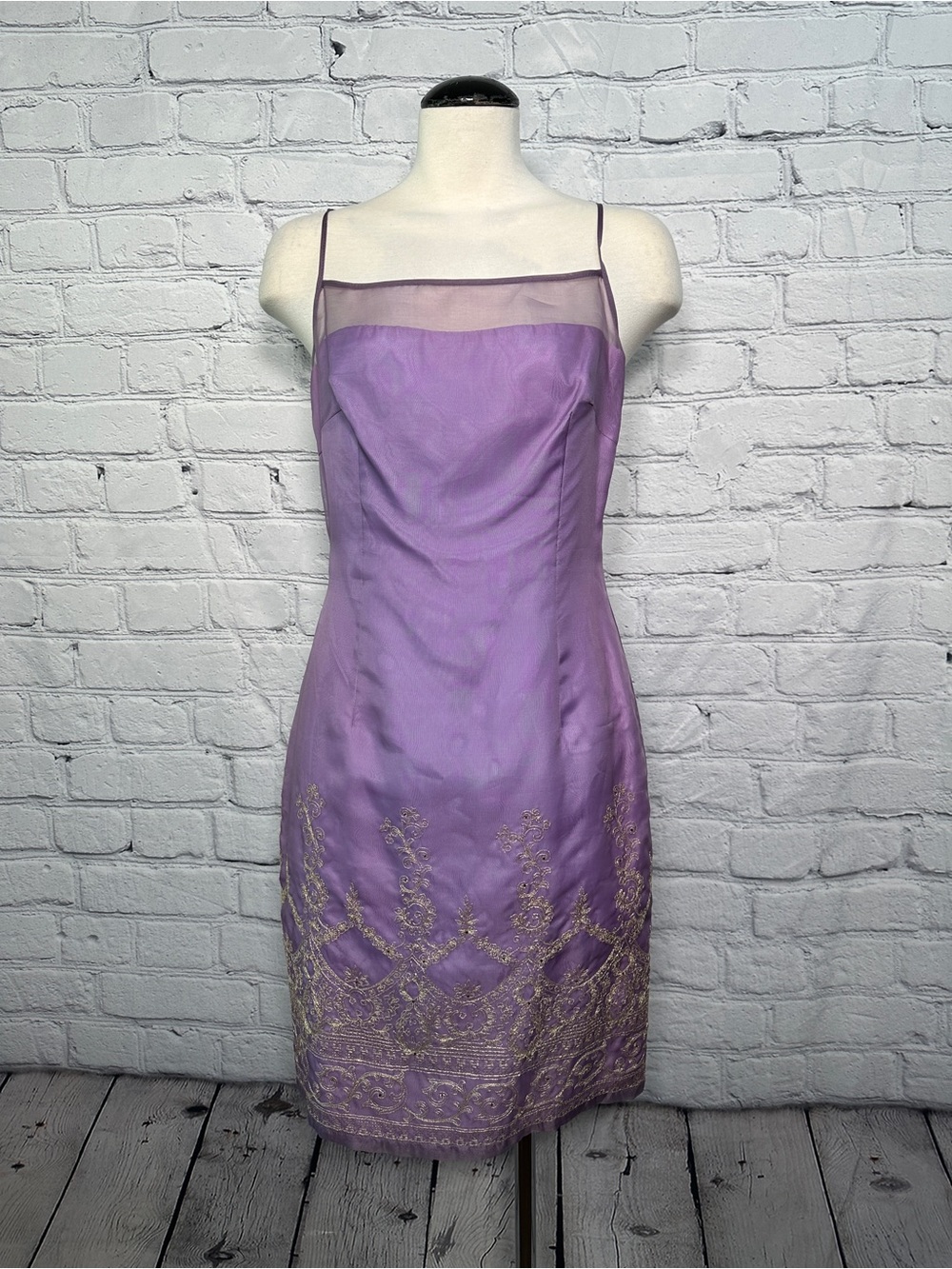 Vintage Purple Embroidered Midi Dress